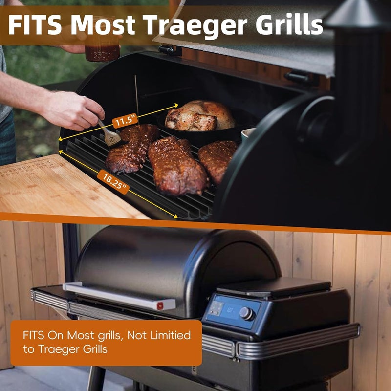 Longse BAC772 18.25''x11.5'' Sear Grate Grill Accessory, Reversible Grill Grate Compatible with Most Grills, Aluminum Sear Grate with Non-Stick, Competition Level Sear Marks Capture Flavor and Moisture - Image 3
